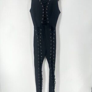 Hot Miami Styles Lace Up Jumpsuit Womens M EUC